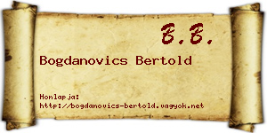 Bogdanovics Bertold névjegykártya